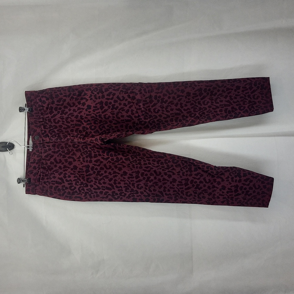 SOCIAL STANDARD By SANCTUARY Red Sketchy Cheetah Mid-Rise Ankle Skinny Pants